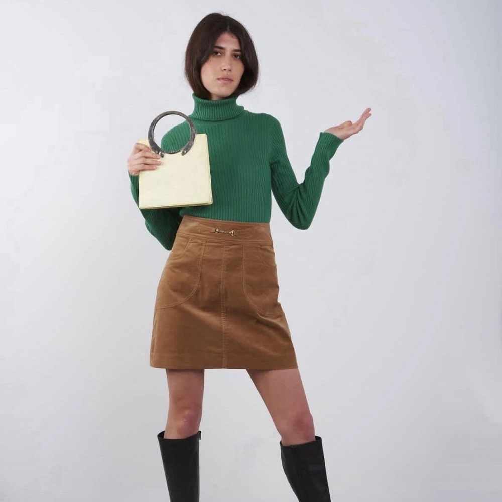 Elegant Brown A-Line Skirt